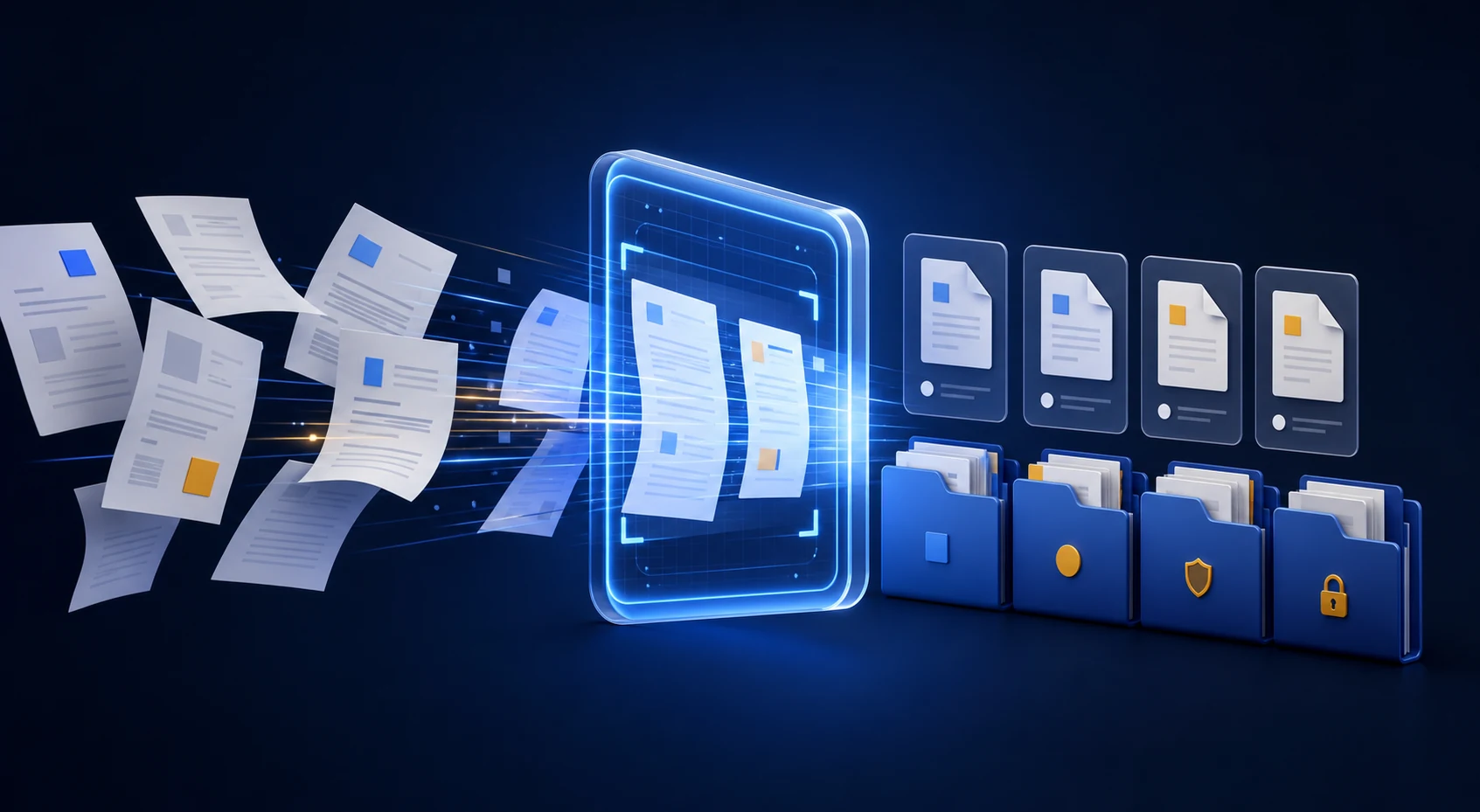 Ilustración del flujo de clasificación automática de documentos con AutoDocu